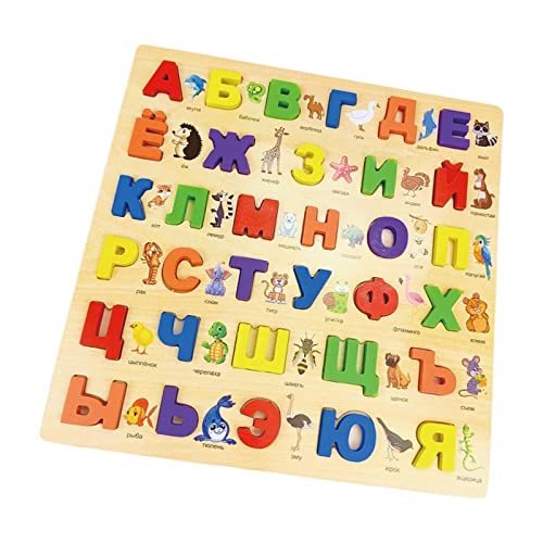 F Fityle Russisches Alphabet, Puzzle-Wörter, Aktivitäten, Vorschule, Spielzeug, Buchstabenbrett, Holz-Steckpuzzle, Montessori-Vorschule von F Fityle