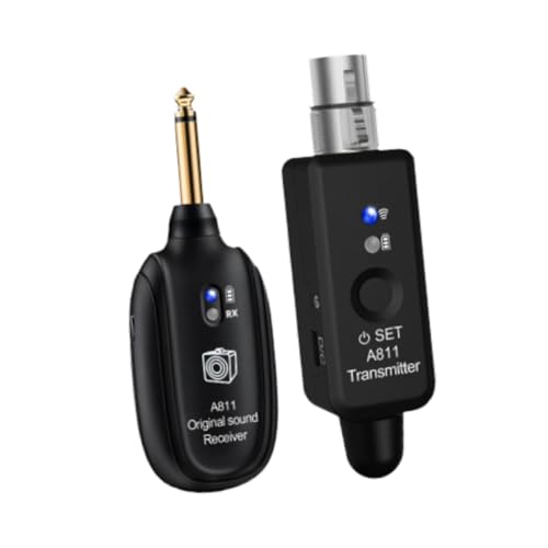 F Fityle Schnurlose Gitarrensenderempfänger -Gitarrensystem wiederherstellen Vokal -Audio -Sender Receiver tragbar für Konzertperformationen von F Fityle