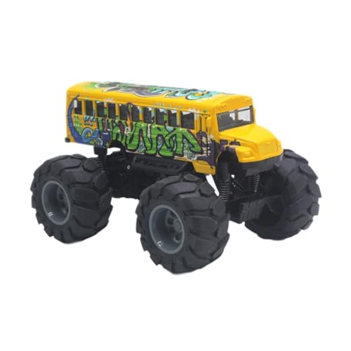 F Fityle Schulbus Spielzeug zurückziehen Auto Spielzeug Robustes leichtes kreatives kreatives Big Wheel -Legierungsauto -Autofahrzeuge für Kinder, Gelb von F Fityle
