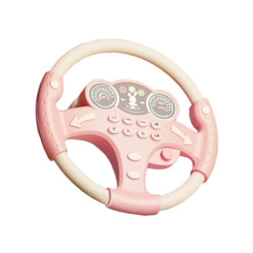 F Fityle Simuliertes Lenkrad Tragbarer Fahrsteuerer Handaugenkoordination Musikalische Aktivität täuscht vor, Sitzspielzeug für Kinder zu Fahren, Rosa von F Fityle