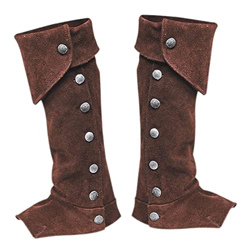 F Fityle Stiefelstulpen aus Kunstleder, Steampunk-Gamaschen, Gamaschen, Beinschützer, Stiefelstulpen, Ritterzubehör, Brown F Fityle Stiefelstulpen aus Kunstleder, Steampunk-Gamaschen, Gamaschen, Beinschützer, Stiefelstulpen, Ritterzubehör, Brown von F Fityle
