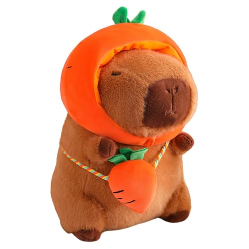 F Fityle Süßes Capybara-Kuscheltier, Capybara-Plüschtier, bequemes, weiches Plüsch-Capybara-Puppe für Erwachsene, Teenager, Kinder, Geburtstagsgeschenke, Karotte 28cm von F Fityle