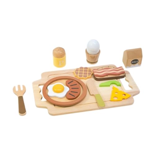 F Fityle Täuschung Kochen Spielzeug hölzerne Play Sets Vorschule Play Breakfast Playset for Birthday Geschenk DIY Model Handcraft von F Fityle