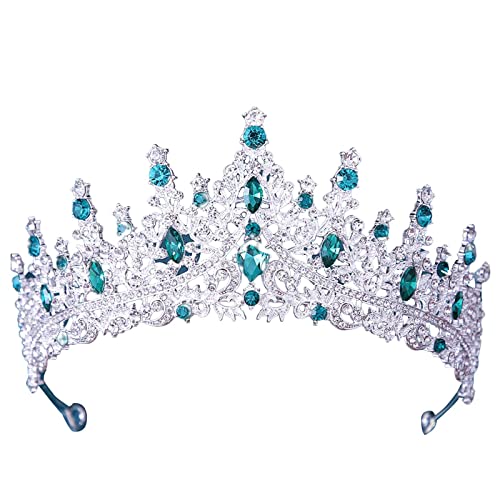 F Fityle Tiara und Krone für Frauen, Kristall, Königin, Strass, Prinzessin, für Mädchen, Braut, Hochzeit, Haarschmuck für Brautgeburtstagsfeier, GRÜN F Fityle Tiara und Krone für Frauen, Kristall, Königin, Strass, Prinzessin, für Mädchen, Braut, Hochzeit, Haarschmuck für Brautgeburtstagsfeier, GRÜN von F Fityle