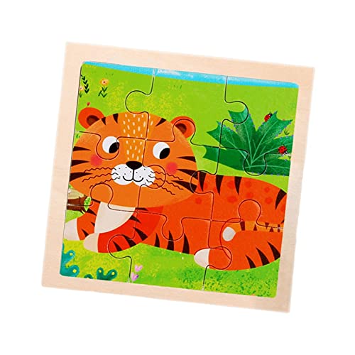 F Fityle Tierförmiges Holzpuzzle - Lernspielzeug für Kleinkinder ab 3 Jahren, Tiger von F Fityle