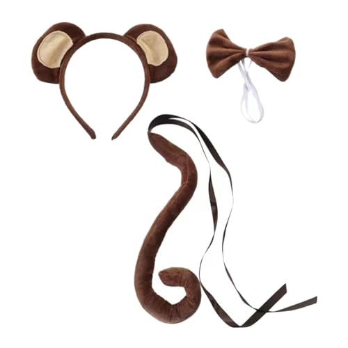 F Fityle Tieraffe Kostüm, Tierohren und Schwanz-Set, Cute Animal Ears and Tail für Tierkostüm Cosplay Geburtstagsparty Zubehör Halloween Maskerade Party Roles Play, Brauner Affe F Fityle Tieraffe Kostüm, Tierohren und Schwanz-Set, Cute Animal Ears and Tail für Tierkostüm Cosplay Geburtstagsparty Zubehör Halloween Maskerade Party Roles Play, Brauner Affe von F Fityle