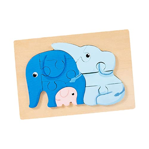 F Fityle -Tierpuzzles, pädagogisches Lernspielzeug, Kognitions-Intelligenz-Puzzle, entwickeln Feinmotorik für Kinder, Kleinkinder, Elefant von F Fityle