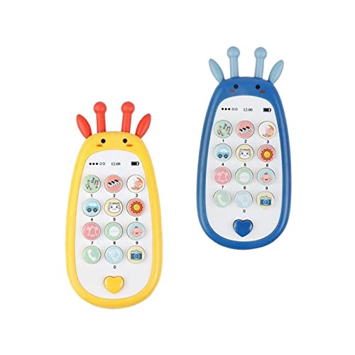 F Fityle Tragbare Mini Telefon Spielzeuge für Kinder, Musikspielzeug mit verschiedenen Melodien, Gelb und Blau von F Fityle