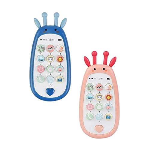 F Fityle Tragbare Mini Telefon Spielzeuge für Kinder, Musikspielzeug mit verschiedenen Melodien, Rosa und Blau von F Fityle