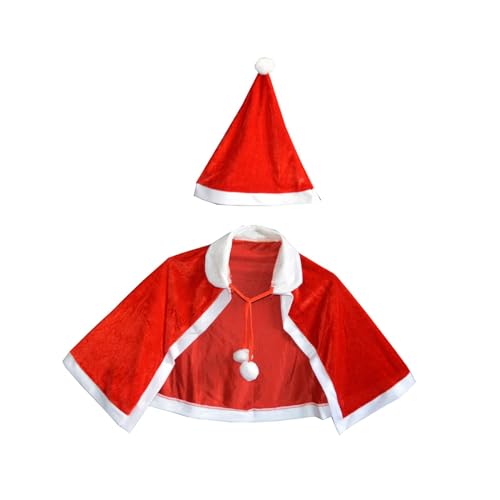 F Fityle Weihnachtsumhang, roter Umhang, verkleiden, Mädchen, Weihnachtsmann, Umhang, Weihnachtskostüm für Bühnenauftritte von F Fityle