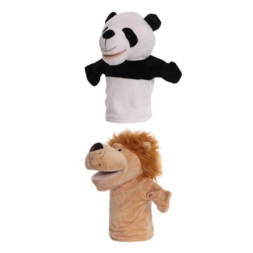 F Fityle Zootier-Plüschpuppen, Kinderpuppen, Plüschtierpuppen, Lernspielzeug mit beweglichem Mund für Geburtstagsgeschenke zum Geschichtenerzählen, Panda von F Fityle