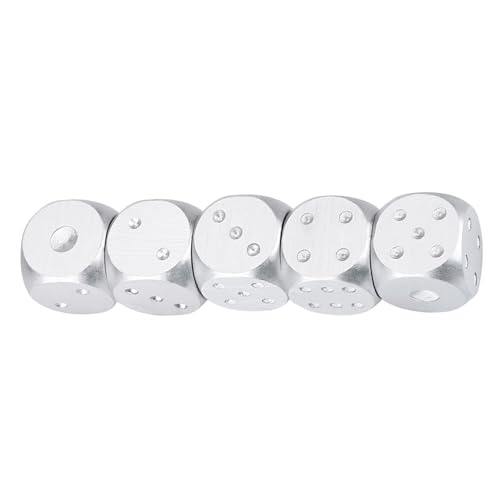 F&Y 5-teiliges Würfelset aus Aluminiumlegierung mit Aufbewahrungsbox, Elegantes Design für Poker, Tischspiele und Familienspaß (Quadrat) von F&Y