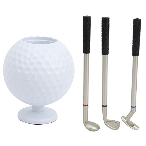 F&Y Mini -Golfstifthalter -Set - Desktop -Golfballmodell mit 3 Golfclub -Kugelstiften für Bürogeschenkdekoration von F&Y