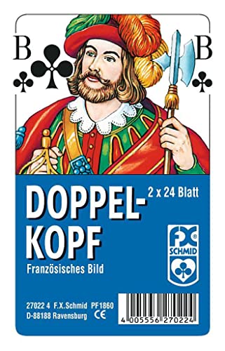 Ravensburger 27022 - Doppelkopf, Französisches Bild, 2x24 Karten in Klarsicht-Box von F.X. Schmid
