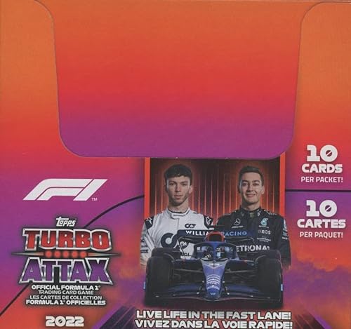 2022 Topps Formel 1 Turbo Attax Karten – Box (24 Packungen pro Box) (10 Karten pro Packung) (insgesamt 240 Karten) von F1