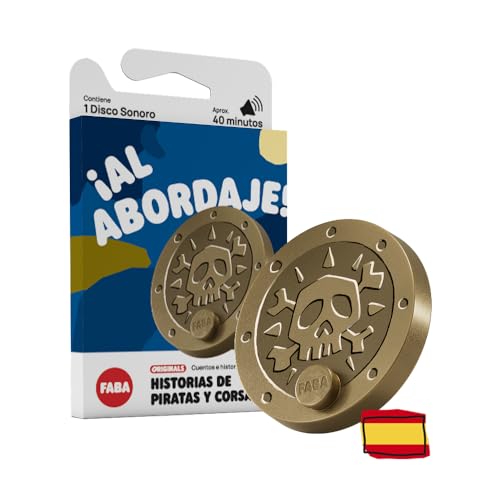 FABA Schallscheibe, Geschichten von Piraten und Freibeutern, für Kinder von 5-10 Jahren, Wiedergabe mit Geschichten und FABA+, Lernspielzeug, spanische Version FABA Schallscheibe, Geschichten von Piraten und Freibeutern, für Kinder von 5-10 Jahren, Wiedergabe mit Geschichten und FABA+, Lernspielzeug, spanische Version von FABA