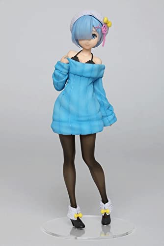 FABIIA Anime -Figur Rem Re: Zero Strick Kleid Ver. Actionfigur Cute Girl Model/Statue/Puppenspielzeug Für Erwachsene Jungen/Mädchen PVC 24Cm/9,4 Zoll (Vier Farben)/Blau von FABIIA