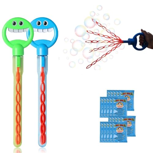 Der magische Seifenblasenstab mit fünf Krallen und einem Smiley-Gesicht und 32 Löchern kann mehrmals geöffnet werden, um eine große Anzahl von Seifenblasen zu produzieren, geeignet als Partygeschenk z Der magische Seifenblasenstab mit fünf Krallen und einem Smiley-Gesicht und 32 Löchern kann mehrmals geöffnet werden, um eine große Anzahl von Seifenblasen zu produzieren, geeignet als Partygeschenk z von FACAIDN
