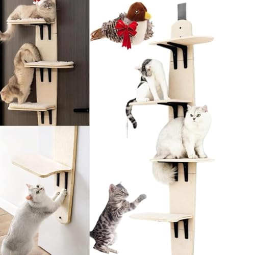 FACAIDN Tür-Katzenklettergerüst, Katzenbaum-Türhängegestell, Sitzstangengestell, mehrschichtiges Türhängekatzengestell, Haustier-Sprunggerüstleiter von FACAIDN