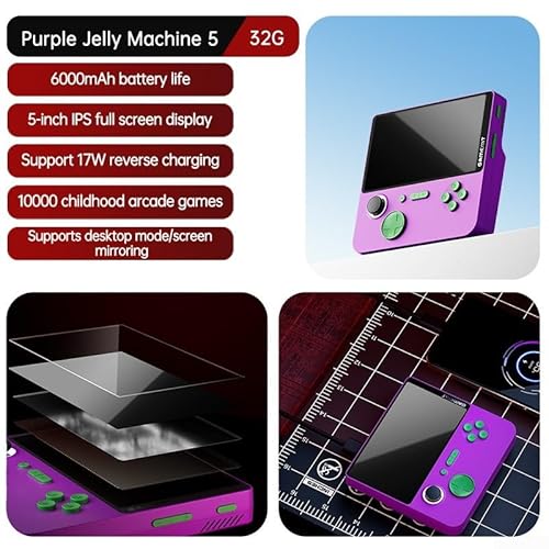 Ununterbrochener Spaß erwartet Sie mit den robusten Funktionen der tragbaren E5-Spielmaschine, die für Gamer überall entwickelt wurden (lila) von FACAIIO