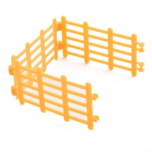 FACULX 10 Stück Modelleisenbahn-Simulation Bauernhof Ranch-Zaun Weideplatte Tore 5 Stile HO Maßstab PVC-Kunststoff Spielset für Zug-Layout Landschaft Dekoration (gelb) von FACULX