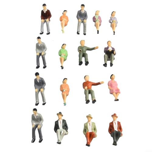 FACULX 50 sitzende Figuren im Maßstab 1:32 Modellmenschen verfolgen 1 bemalte Miniaturen für Eisenbahnlandschaft Diorama Layout Zubehör 4 verschiedene Posen von FACULX