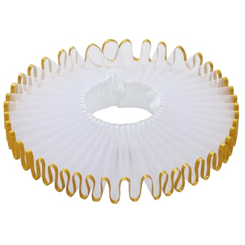 FAD-4U Elisabethanisches Chiffon-Halsband, abnehmbarer Kragen für mittelalterliche Kostüme, Ensembles, Halsbänder, Weiß FAD-4U Elisabethanisches Chiffon-Halsband, abnehmbarer Kragen für mittelalterliche Kostüme, Ensembles, Halsbänder, Weiß von FAD-4U