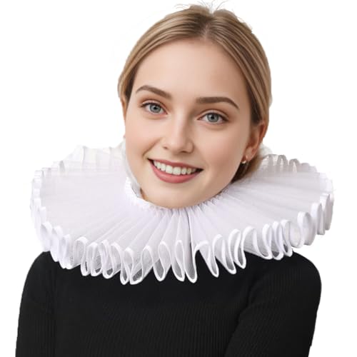 FAD-4U Elizabethanischer Chiffon-Hals Ruff abnehmbarer Kragen für mittelalterliche Kostüm-Ensembles Halsbänder FAD-4U Elizabethanischer Chiffon-Hals Ruff abnehmbarer Kragen für mittelalterliche Kostüm-Ensembles Halsbänder von FAD-4U