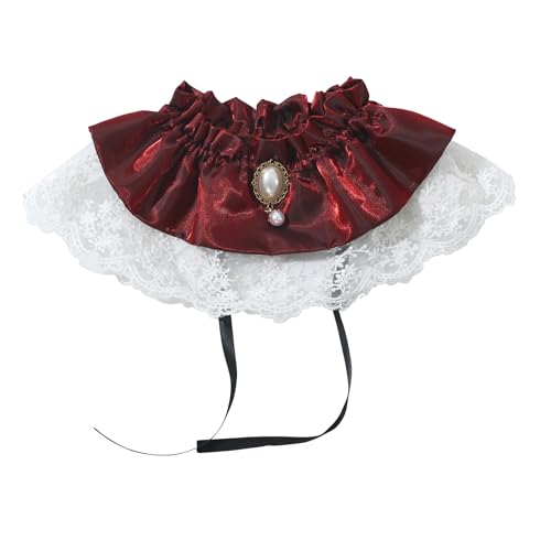FAD-4U Gothic-Choker-Halskette für Damen, schwarze Spitze, Kristallanhänger, Vintage-Vampir-Halskette, Halloween-Kostüm, Schmuck-Zubehör von FAD-4U