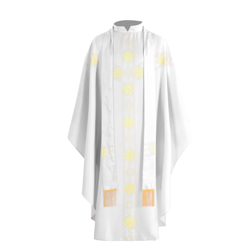 FAD-4U Religiöser Cosplay-Bademantel – Stehkragen, Schulterriemen, Reißverschluss hinten – bedrucktes Muster – Polyester-Kostüm-Umhang von FAD-4U