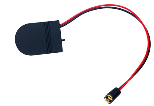 FADEDA Batteriehalter schwarz mit Kupplung und An/Aus Schalter (ohne Batterie), LxBxH in mm: 35x25x7. Für Krippen, Miniatur-, Hobby- und Modellbau, Puppenhauszubehör u. Modelleisenbahn. von FADEDA