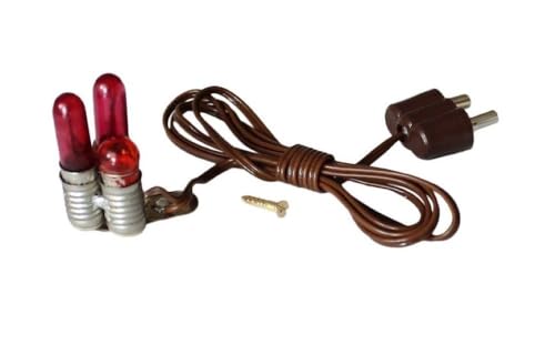 FADEDA Flackerlicht 3,5V mit DREI Lämpchen und Schraube zur Befestigung, LxBxH in mm: 300x5x5. Für Krippen, Miniatur-, Hobby- und Modellbau, Puppenhauszubehör u. Modelleisenbahn. von FADEDA