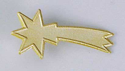 FADEDA Komet aus Kunststoff goldfarben mit Goldrand, LxBxH in mm: 60x25x45. Für Krippen, Miniatur-, Hobby- und Modellbau, Puppenhauszubehör u. Modelleisenbahn. von FADEDA