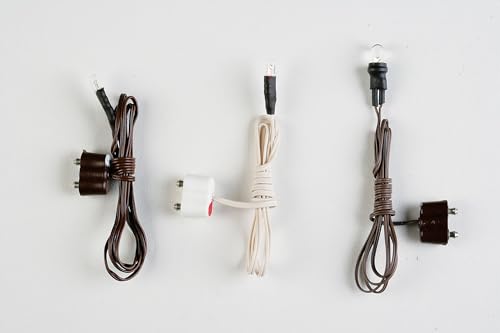 FADEDA LED-Beleuchtung 3,5V, konkav 3mm, mit Kabel und Stecker in braun, LxBxH in mm: 600x3x5. Für Krippen, Miniatur-, Hobby- und Modellbau, Puppenhauszubehör u. Modelleisenbahn. von FADEDA