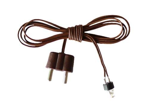 FADEDA LED-Beleuchtung 3,5V mit austauschbarer LED, Kabel mit Stecker in braun, LxBxH in mm: 600x2,9x2,9. Für Krippen, Miniatur-, Hobby- und Modellbau, Puppenhauszubehör u. Modelleisenbahn. von FADEDA