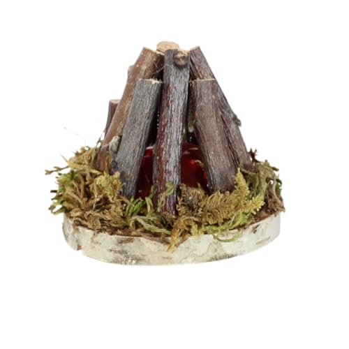 FADEDA Lagerfeuer mit Flackerlicht-LED und Timerfunktion inkl. Batterie, LxBxH in mm: 70x70x60. Für Krippen, Miniatur-, Hobby- und Modellbau, Puppenhauszubehör u. Modelleisenbahn. von FADEDA