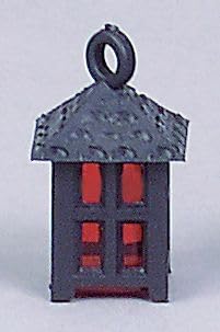 FADEDA Laterne aus Kunststoff mit Einsatz rot, LxBxH in mm: 10x10x20. Für Krippen, Miniatur-, Hobby- und Modellbau, Puppenhauszubehör u. Modelleisenbahn. von FADEDA