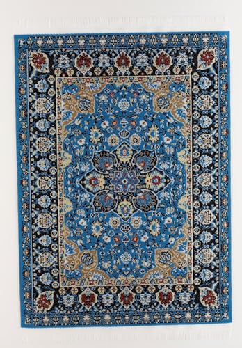 FADEDA Teppich groß blau, LxBxH in mm: 220x150x5. Für Krippen, Miniatur-, Hobby- und Modellbau, Puppenhauszubehör u. Modelleisenbahn. von FADEDA