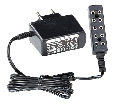 FADEDA Trafo DC, 3,2V, 3,2W, bis zu 5 Glühlämpchen oder 20 LED`s, LxBxH in mm: 90x45x110. Für Krippen, Miniatur-, Hobby- und Modellbau, Puppenhauszubehör u. Modelleisenbahn. von FADEDA