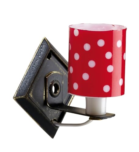 FADEDA Wandlampe rot mit Metallwandhalter, LxBxH in mm: 30x30x35. Für Krippen, Miniatur-, Hobby- und Modellbau, Puppenhauszubehör u. Modelleisenbahn. von FADEDA