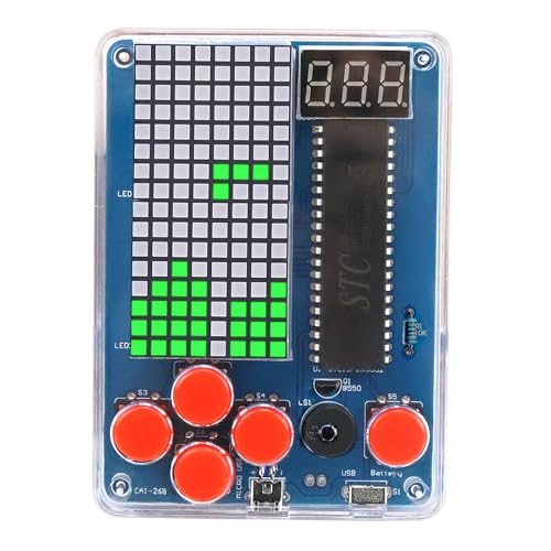 FAELNK DIY Spielekonsole Löt Bausatz Elektronik Baukasten DIY Games Console Handheld Kit Lötübungsset für Studenten Lernen und den Täglichen Gebrauch Wissenschaft Bildung Spaß Löten Lernen Set Grünes von FAELNK