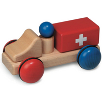 FAGUS 12.04 mini-Krankenwagen, mit 1 Püppchen, Länge 15 cm von FAGUS