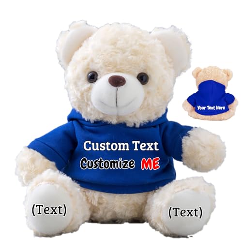 FAHOXUMR Personalisierte Geschenke Teddybär für Kinder Erwachsene, Personalisierte Bär Plüschtiere mit Text+Foto als Im Sorry Geschenke für Valentinstag Weihnachten Geburtstag (20cm-Text+Foto) von FAHOXUMR