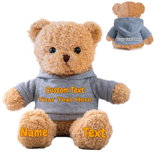FAHOXUMR Personalisierte Geschenke Teddybär für Sie Ihn, Personalisierte Plüschtiere Plüschbär mit Text+Foto als Besondere Geschenke für Valentinstag Weihnachten Geburtstag (30cm-Text+Foto) von FAHOXUMR