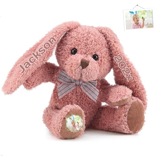 FAHOXUMR Personalisierter Osterhase, Plüschhase mit Foto Text als Personalisiertes Geschenk für Babys, Erstes Ostergeschenk für Kinder, 30 cm FAHOXUMR Personalisierter Osterhase, Plüschhase mit Foto Text als Personalisiertes Geschenk für Babys, Erstes Ostergeschenk für Kinder, 30 cm von FAHOXUMR