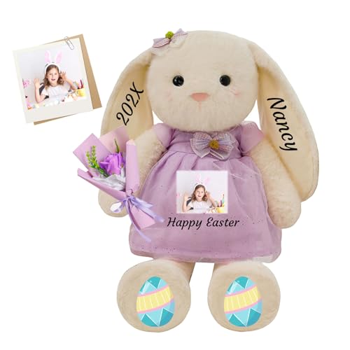 FAHOXUMR Personalisierter Osterhase, Plüschhase mit Foto Text als Personalisiertes Ostergeschenk für Babys, Kinder und Erwachsene, 30 cm FAHOXUMR Personalisierter Osterhase, Plüschhase mit Foto Text als Personalisiertes Ostergeschenk für Babys, Kinder und Erwachsene, 30 cm von FAHOXUMR