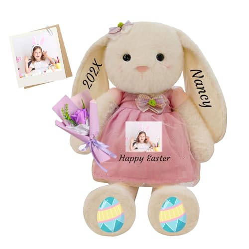 FAHOXUMR Personalisierter Osterhase, Plüschhase mit Foto Text als Personalisiertes Ostergeschenk für Babys, Kinder und Erwachsene, 35 cm FAHOXUMR Personalisierter Osterhase, Plüschhase mit Foto Text als Personalisiertes Ostergeschenk für Babys, Kinder und Erwachsene, 35 cm von FAHOXUMR