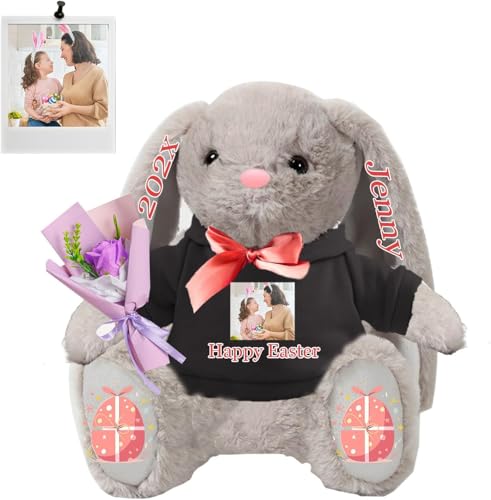 FAHOXUMR Personalisierter Osterhase, Plüschhase mit Foto Text als Personalisiertes Plüschhasen Geschenk für Mädchen, Jungen, Kinder und Erwachsene, 22 cm FAHOXUMR Personalisierter Osterhase, Plüschhase mit Foto Text als Personalisiertes Plüschhasen Geschenk für Mädchen, Jungen, Kinder und Erwachsene, 22 cm von FAHOXUMR