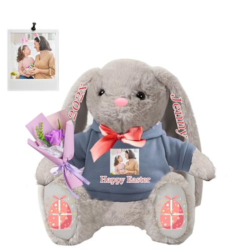 FAHOXUMR Personalisierter Osterhase, Plüschhase mit Foto Text als Personalisiertes Plüschhasen Geschenk für Mädchen, Jungen, Kinder und Erwachsene, 22 cm FAHOXUMR Personalisierter Osterhase, Plüschhase mit Foto Text als Personalisiertes Plüschhasen Geschenk für Mädchen, Jungen, Kinder und Erwachsene, 22 cm von FAHOXUMR