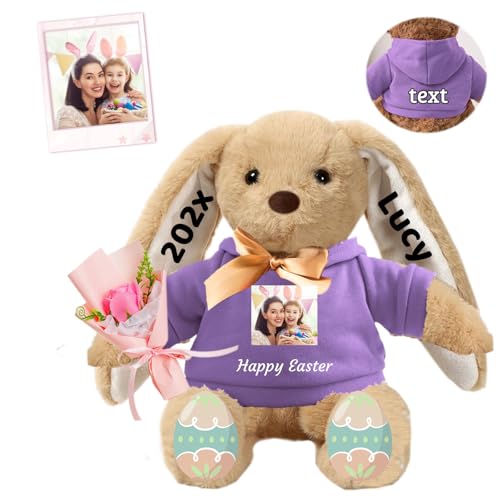 FAHOXUMR Personalisierter Plüschhase, Plüschhase mit Foto Text als Personalisiertes Langohren Hase für Neugeborene, Babys, Kinder und Erwachsene, 25 cm FAHOXUMR Personalisierter Plüschhase, Plüschhase mit Foto Text als Personalisiertes Langohren Hase für Neugeborene, Babys, Kinder und Erwachsene, 25 cm von FAHOXUMR